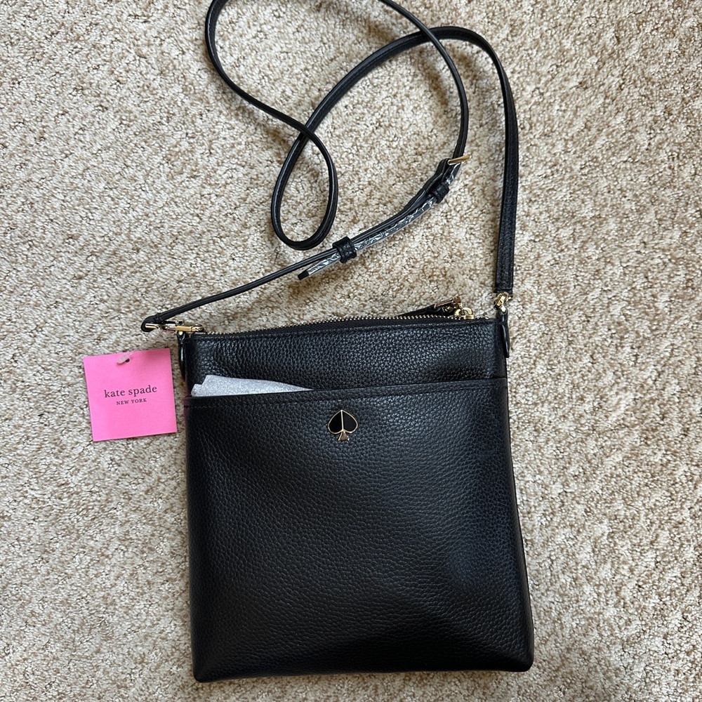 Kate Spade Polly Black Leather Crossbody Bag